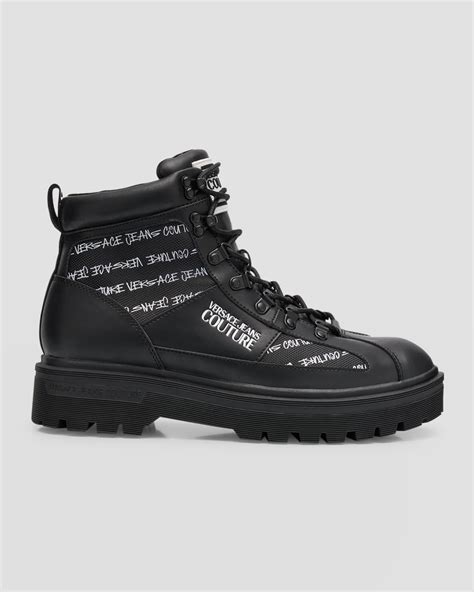 versace jeans couture syrius|Versace Jeans Couture Men's Syrius Allover Logo Combat Boots.